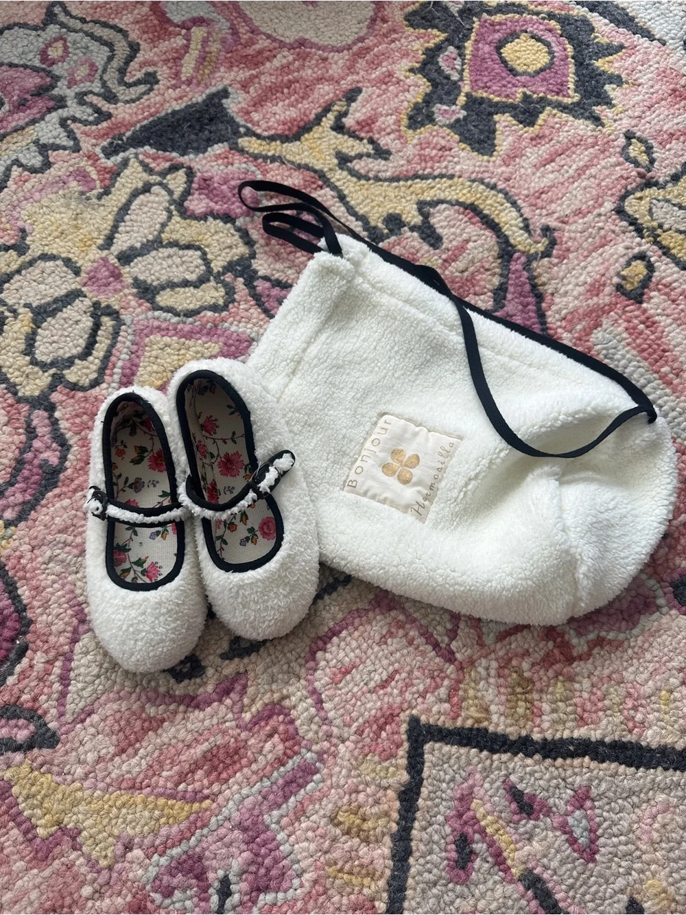 Bonjour Diary Shoes (Ecru Fur) Mary Jane ShoesSize 27 US 10 toddler